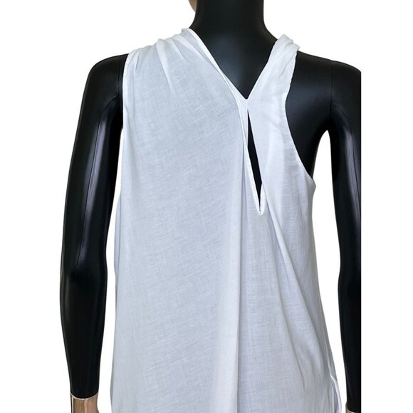 ✨ Vince White Italian Cotton Twist Halter Midi Dress Size M Excellent Condition - Picture 10 of 15